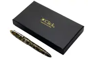 Click Yen Marble Yellow & Black Acrylic Fountain Pen With Jowo Nib New In Box