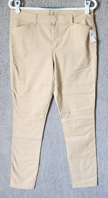 NEW Old Navy Womens Pixie Stretch Khaki Chino Dress Pants Upper Crust Tan 8 Tall