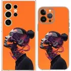 Purple Skull Abstract Art Human Mind Case Cover Silicone / Shockproof / MagSafe