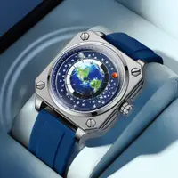 在飛比找蝦皮購物優惠-樂卡 賓邦2023年新款男士手錶 創意炫酷大錶盤 月亮地球星