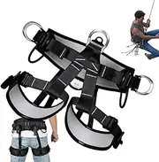 Tree Climbing Harness, Adjustable Safety Belt Half Body Harnesses Climbing, 27.56-47.24 Inches Thick Support Belts, Fire Rescuing Gear for Women, Straps Protect Waist