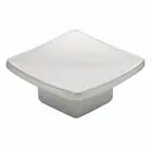 4xPrestige SQUARE DISH KNOB Cupboard Cabinet Drawer BRUSHED NICKEL orCHROME,44mm