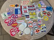 Box Lot of Vintage , Car Stickers and Decals Mancave 48 YEARS OLD OR OLDER