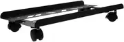 HOMSFOU Computer Case Bracket Computer Stand المعالجة المركزية Under Desk CPU Holder CPU Stand with Castors Rolling Computer Cart وحدة Stand Computer Laptop Riser Black Cold Rolled Steel