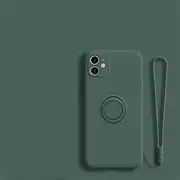 Silicone Ring Phone Holder Case for Samsung Galaxy A54 A53 A33 A73 A34 A14 A32 A52 A42 A12 A72 A13 A23 A24 A51 A71 Cover,Dark Green,for A42
