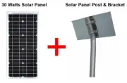 12v 30 Watts Solar Panel With Solar Panel Post & Bracket for 30 Watt Solar Panel