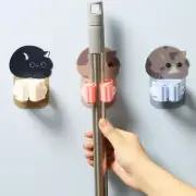 1Pcs Wall Mounted Mop Organizer Holder Broom Hanger Self-adhesive Mop Clip Rack