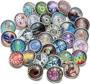 zalati Snap Charms, Alloy with Glass, Metal