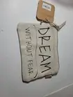 ECO DREAM WITHOUT FEAR Zipper Bag Womens Canvas Friendly Make Up Pouch Case NWT