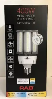 RAB 400w Metal Halide Replacement 63/80/100w - HIDFA-100S-EX39-8CCT-BYP/SSP