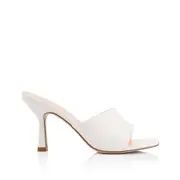 Petracca Heeled Mules - Chalk White