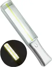 MAGDEPO 4X Lighted Handheld/Hand-Free Bar Magnifier 6 Bright LEDs with Yellow Tracker Line + 2X Stick Bar Magnifier Ideal for Reading Small Prints, Map, Newspaper, Magazine, Low Vision