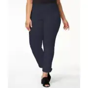 Eileen Fisher Midnight Blue Washable Stretch Crepe Slim Ankle Pant Plus Size 3X