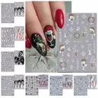 Xmas New Year Nail Charms Christmas Nail Stickers Lady