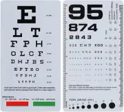 2 Pack Pocket Eye Chart, 2 in 1 Snellen & Rosenbaum Chart, 6.5x3.5 Inches