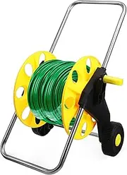 Milisten Storage Rack Pressure Washer Hose Reel With Wheels - Garden Hose Winding Trolley Cart for Water Hose Storage