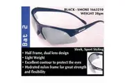 Bolle Bat Black Frame Flash Safety Eyewear Glasses, Smoke Polycarbonate