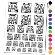 Distressed Striped Cat Looks Worried Temporary Tattoo Water Resistant Set