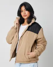 [Ava And Ever] Ava And Ever Women's Munich Puffer Jacket in Coffee/Black Size 6 6 Coffee/Black