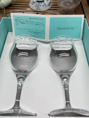 新 Tiffany水晶紅酒杯高腳杯2只裝禮盒全新