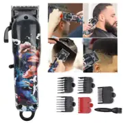 Electric Hair Clipper Graffiti Pattern Hair Trimming Hair Cutter Tool US