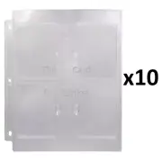 10 Ultra PRO 4-Pocket Binder Pages For Magnetic One-Touch Holders 23 35 75 100pt