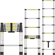 Telescoping Ladder, 6.5 FT/2M Aluminum Portable Extension Folding Ladder