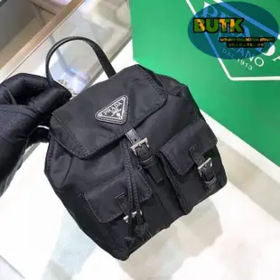 二手Prada 普拉達 minibackpack小書包 尼龍降落傘材質 迷你斜挎包 後背包側肩包1BH029