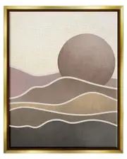 Boho Desert Sun Dunes Modern Framed Floater Canvas Wall Art by Lil' Rue