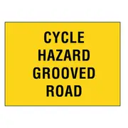 Boxed Edge Sign - Cycle Hazard Grooved Road - 1200x900mm