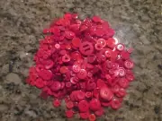 RED BUTTONS - ASSORTED SIZES - ASSORTED SHADES OF RED - NEW