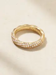 [David Yurman] David Yurman - + Net Sustain Cable 18-karat Recycled Gold Diamond Ring - 6 6 Gold