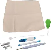 Baxnore Punch Needle Kit, Complete Embroidery Set with Plastic Hoops, Big Eye Needles, Yarn, Fabric Threader for Clothes Curtains Pillowcases