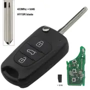 For Hyundai I30 IX35 ELANTRA Tucson SONATA NF 433Mhz ASK ID46 Chip 3 Buttons Flip Folding Car Remote Key Fob HY15R Blade