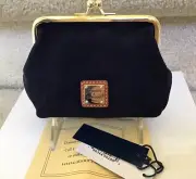 Dooney & Bourke Suede Large Frame Coin Purse in NAVY