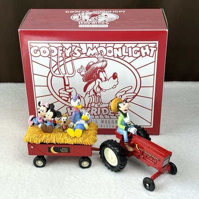 NEW! Vtg 1999 ERTL Disney Goofy's Moonlight Hayrides Tractor & Wagon Mickey NIB!