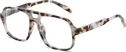 YAMEIZE Square Blue Light Blocking Glasses for Women Men Retro 70s Oversized Bluelight Filter Blocking Glasses Computer Screen Anti Glare Eyewear