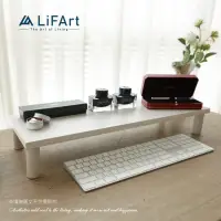 在飛比找momo購物網優惠-【LiFArt】MIT木紋加寬螢幕鍵盤架(螢幕架/鍵盤架/加