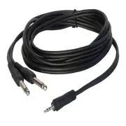 8ft 3.5mm Male Stereo Cable to Dual 1/4" Inch Male Mono PA Speaker DJ Cable Cord