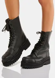 [Underground UK] Commando 10 Eyelet Vegan Combat Boots