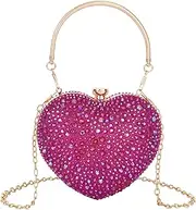 [Zeph Hosea] Women Heart Shaped Clutch Handbag Wedding Party Evening Bag Mini Chain Purse Cocktail Prom Tote Shoulder Bag