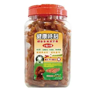 【健康時刻】全犬種｜小型犬-螺旋多效潔牙骨 1350g-1450g*2入組〈桶裝〉(寵物零食)