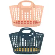 2 Pcs Plastic Basket with Handle Storage Baskets Fruit Vegetable Child