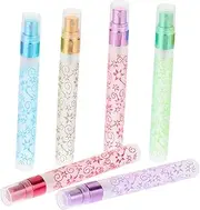 ASAKKURA Set of 6 Small Perfume Bottles 10ml Refillable Glass Jars for Travel Decorative Easy to Carry