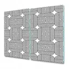Glass Induction Ceramic Hob Cover Vintage Floral Flower Black and White 2x30x52