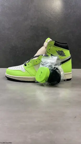 NIKE AIR JORDAN 1 AJ1代經典復古熒光綠高筒百搭籃球鞋 555088-7