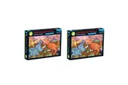 2x 75pc Mudpuppy Lenticular Kids Children Jigsaw Puzzle Toy 45x26cm Dinosaur 5+