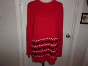 Modcloth Red Pullover Sweater Dogs Terrier size XL (C61)