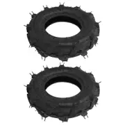 Set of 2 4.00-8 Tubeless Tire 4 Ply 672 Lb Load Capacity Rubber Garden Tractor Tire for Tiller Trencher Snow Blower