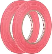 uxcell 2 Rolls Wire Harness Cloth Tape 0.24" x164ft(6mmx50m) 0.2mm Thick Fabric High Adhesive Tearable Heat Resistant Tapes for Carpet Seaming Auto Cable Fixed, Pink